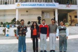 Drs. Mantu and Lopa Gupta in front of school where they will be giving a motivational lecture to students