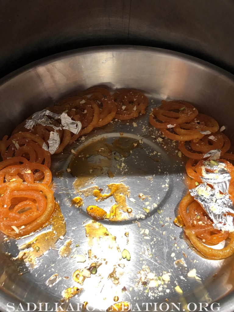 Jalebis, an Indian sweet, made fresh for camp volunteers