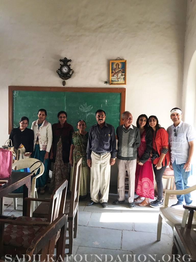 The Gupta family visit a school in Dr. Lopa Gupta's birthplace, Jhagadia.