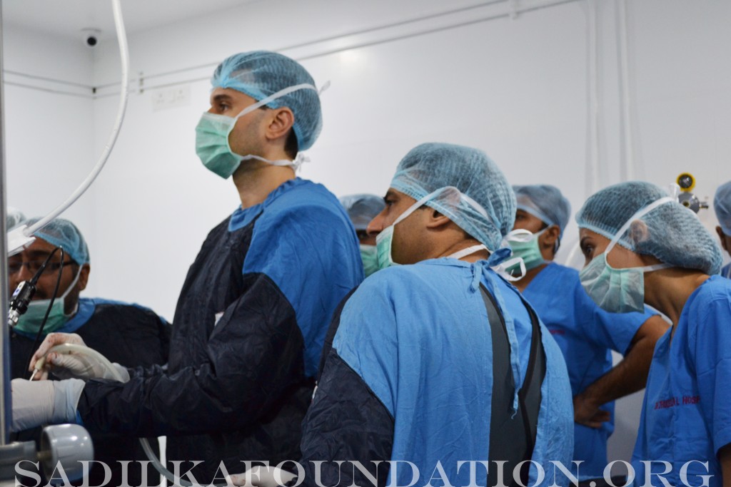 Dr. Gupta coaches his Fellow, Dr. Chandhoke, through a complex PCNL while others observe every move on the monitor.
